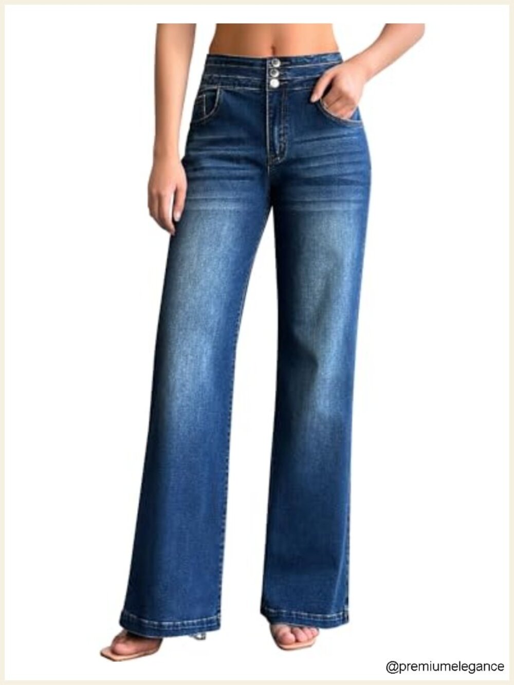 Wide Leg Jeans High Waisted Stretch Baggy Loose Denim Pants